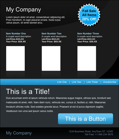 Free HTML Email Template: Malibu - Email Marketing Tips