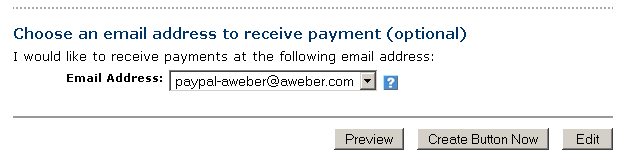 PayPal Choose Email Address Link