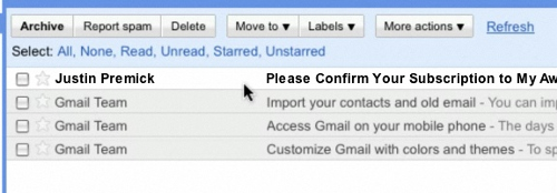 confirmation email