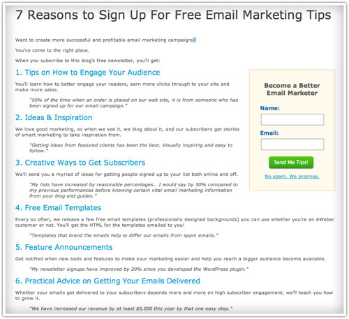 Seven reasons to sign up for free email marketing tips