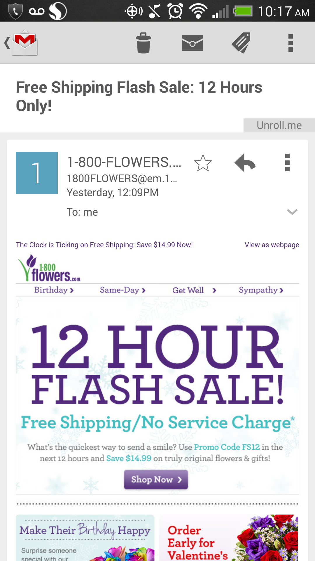 1800 flowers email