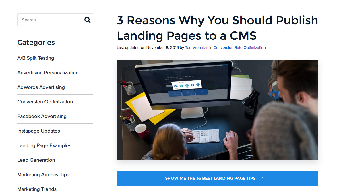 lead magnet landing page