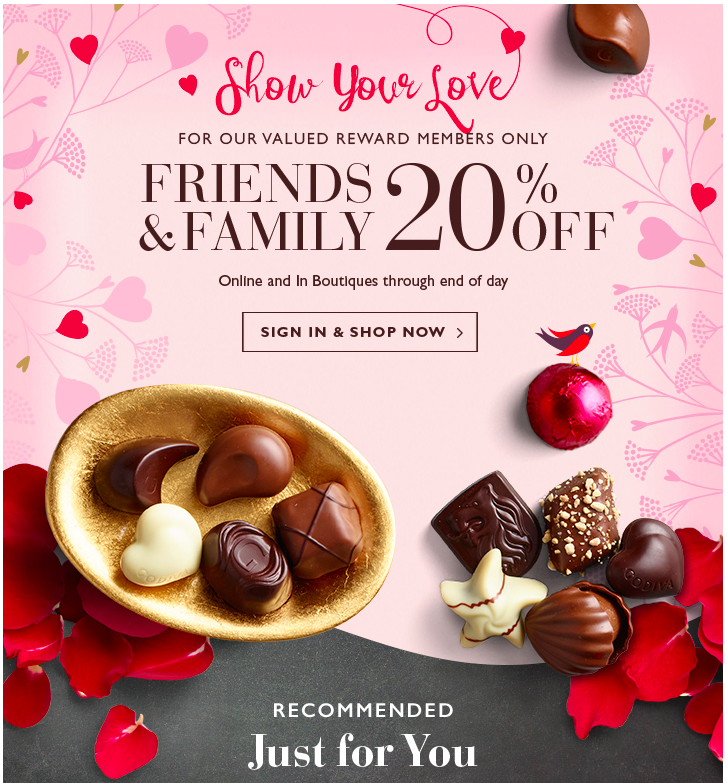 un exemple d'e-mail de remise de Godiva