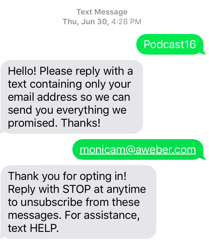 text message communication