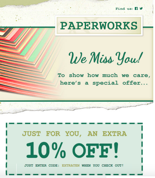 re-engagement email with a discount offer