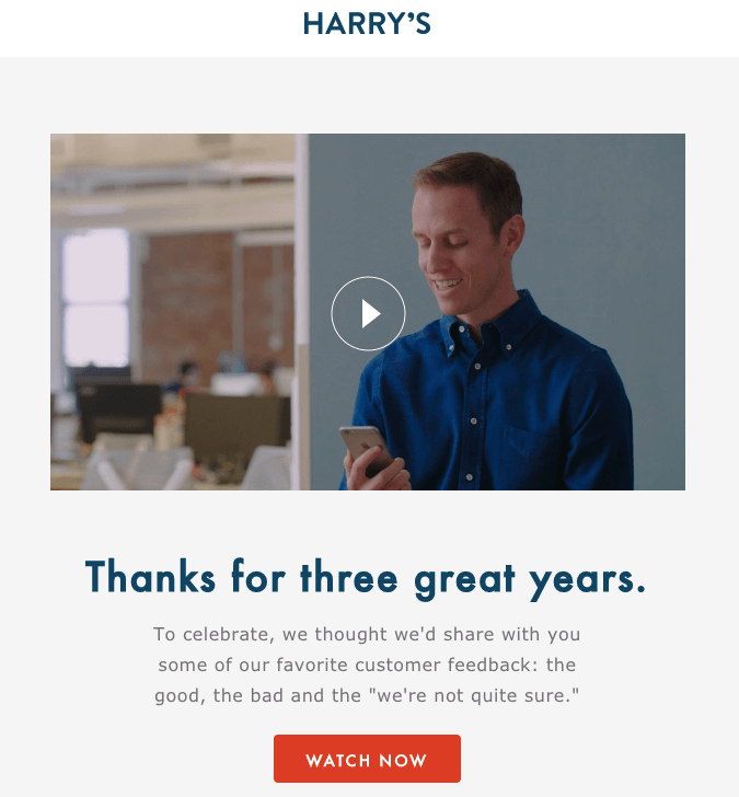 thanking customers in email