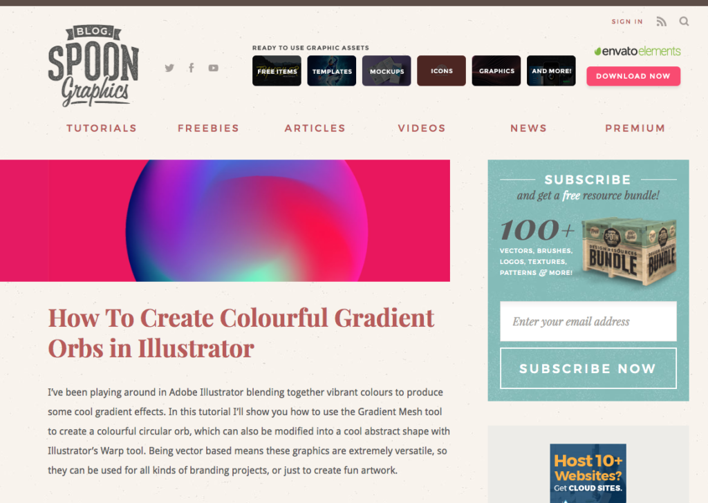 An example of a landing page with a sign-up form that using a contrasting color