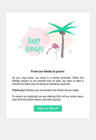 holiday email template