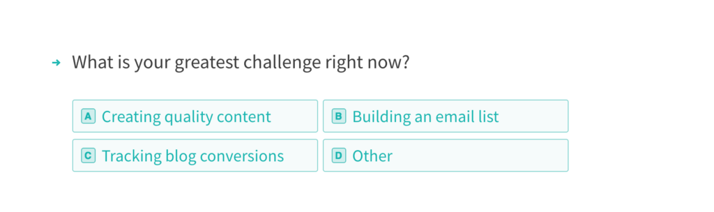 Typeform survey. What's your greatest challenge?