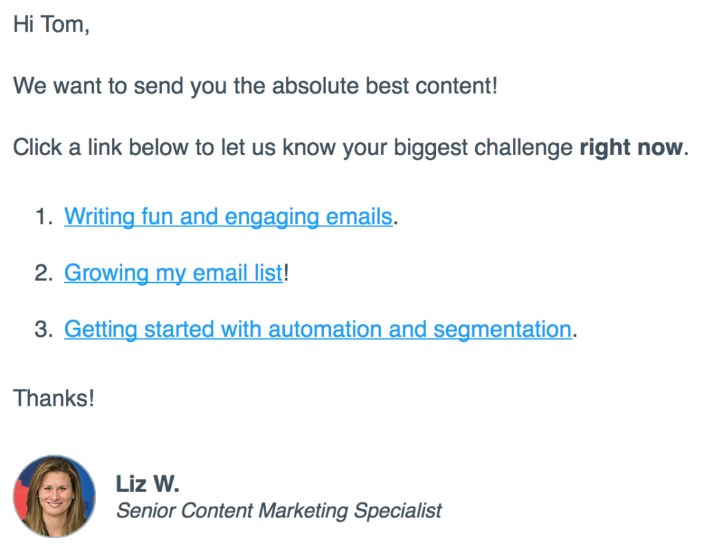 This is a sample email that explains how one could use click automations.