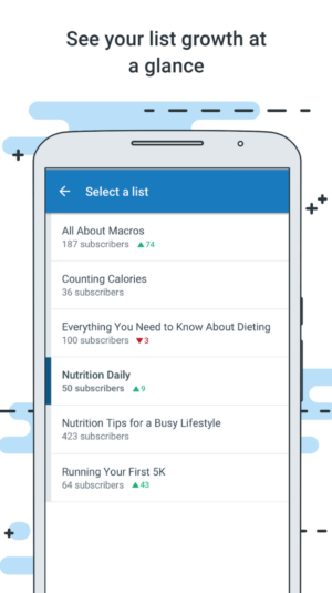 See your list growth at a glance in AWeber's Stats app.