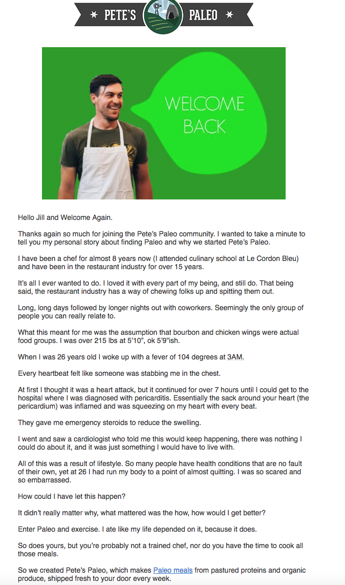 pete's paleo story email