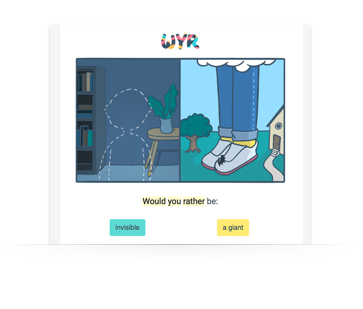 email newsletter example from company WouldYouRather