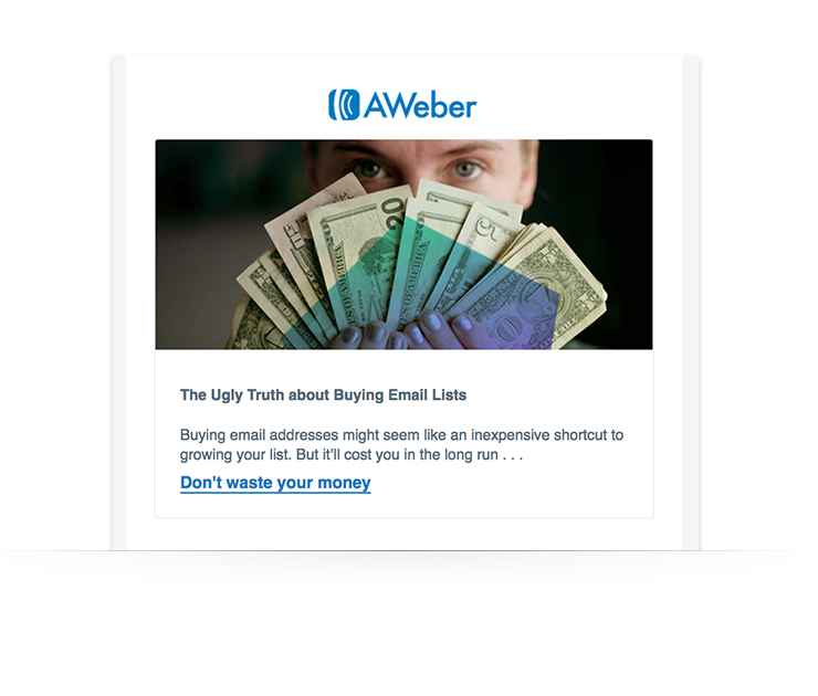 inspiring newsletter example from AWeber