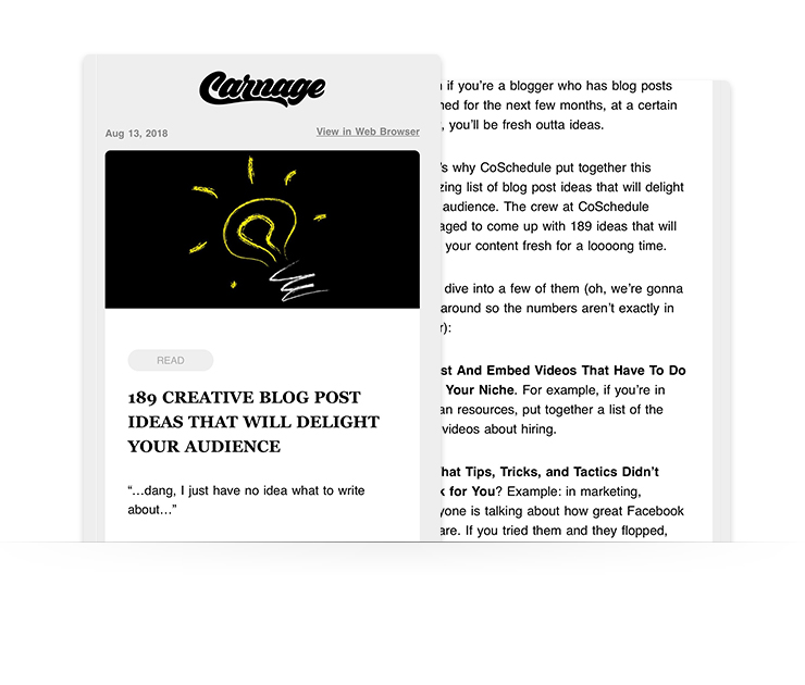 email newsletter example