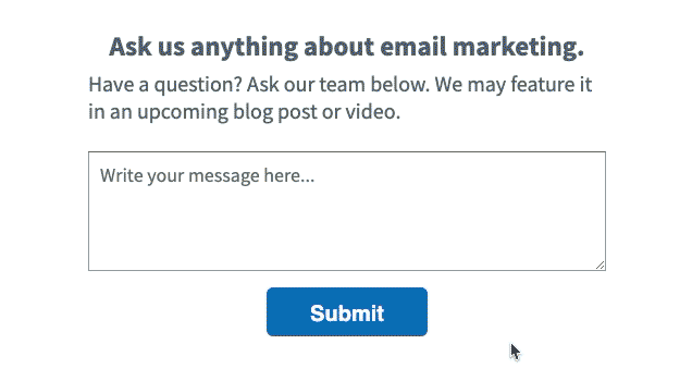 AWeber Feedback Form AMP for Email