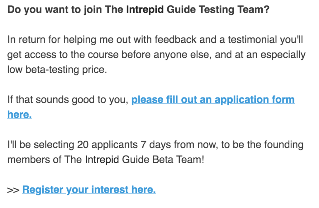 The Intrepid Guide testing team email