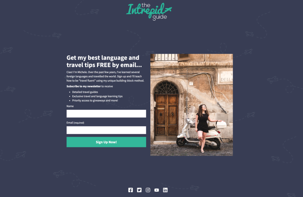The Intrepid Guide landing page