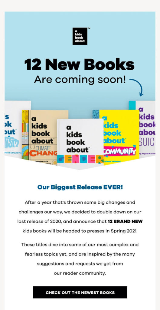 Example of how an email using the word new