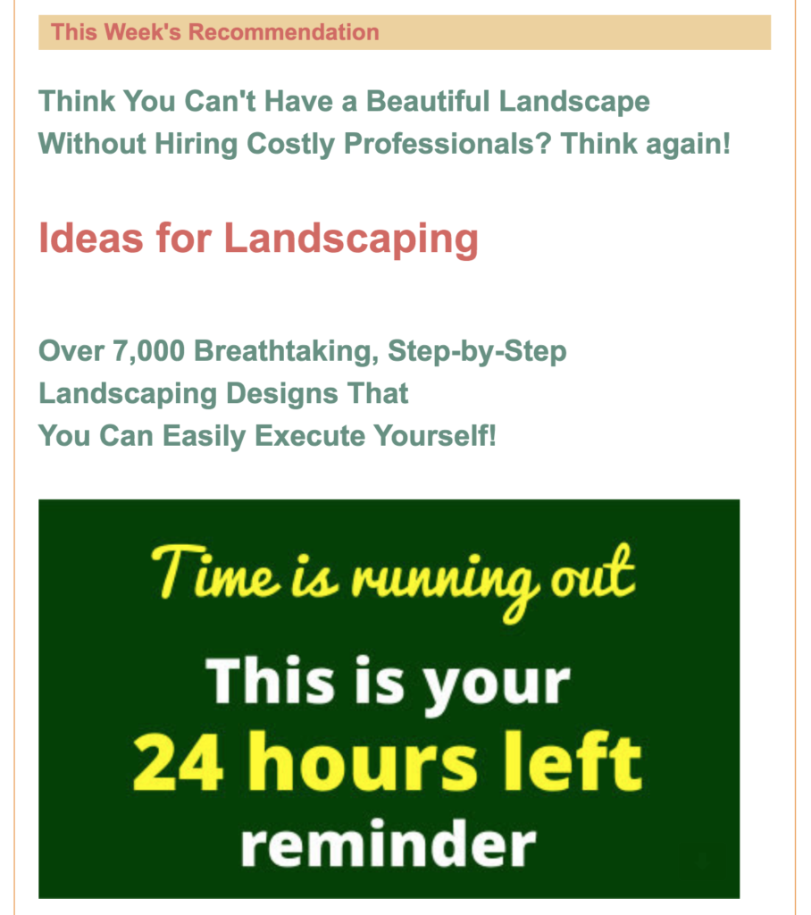 GetOrganziedNow.com affiliate offer with landscaping design product.