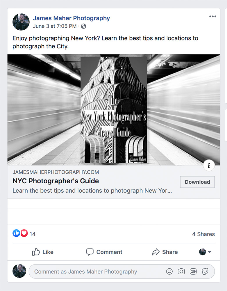 Example of a Facebook advertisement