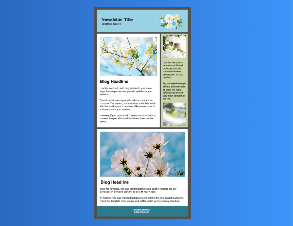 Example of Its Spring template to highlight customer quotes or reviews.