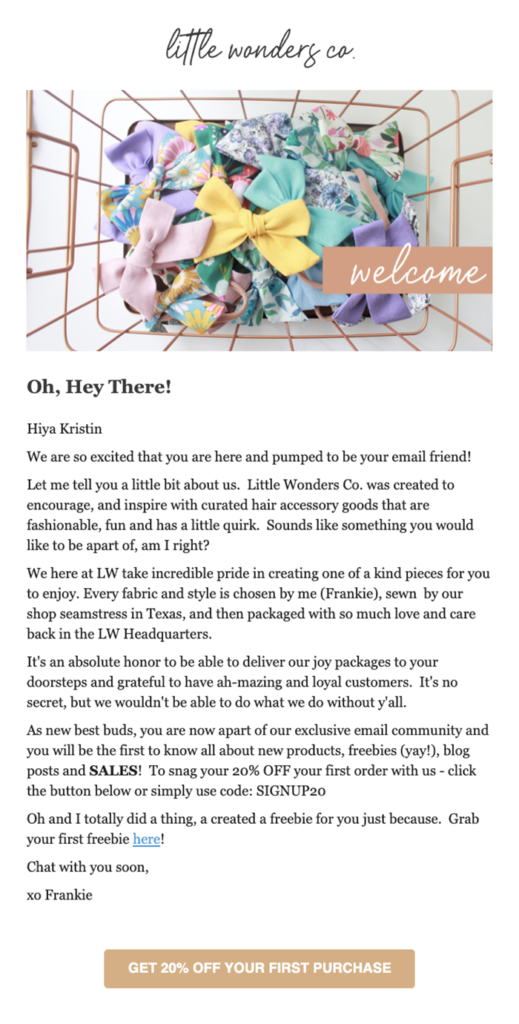 Little Wonders email template