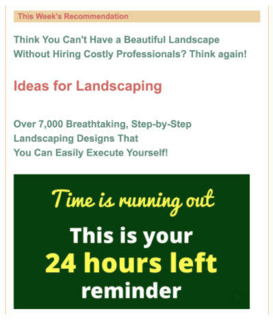 GetOrganziedNow.com affiliate offer with landscaping design product