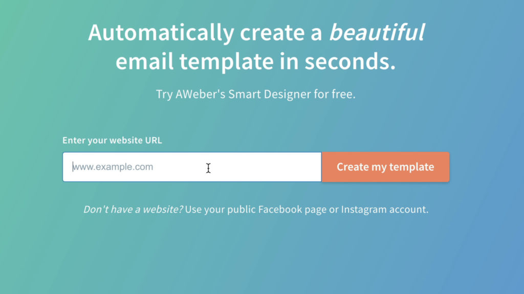 AWeber Smart Designer home page