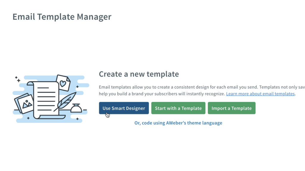 Email Template Manager dashboard