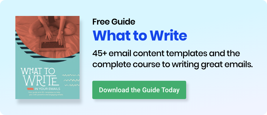 Download AWeber's free what to write in your emails guide