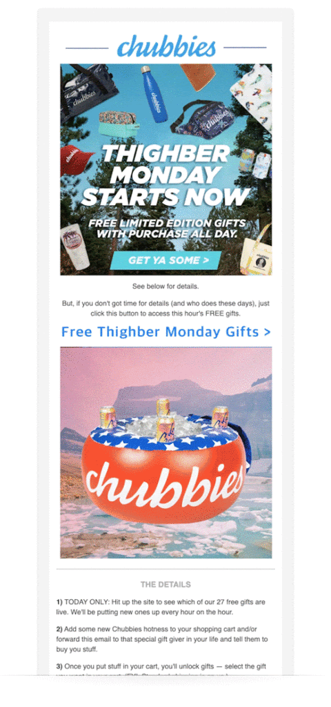 Engaging Cyber Monday email 