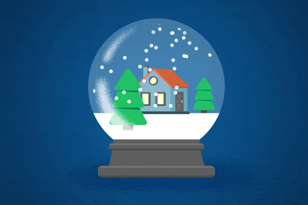 happy holiday's snow globe GIF