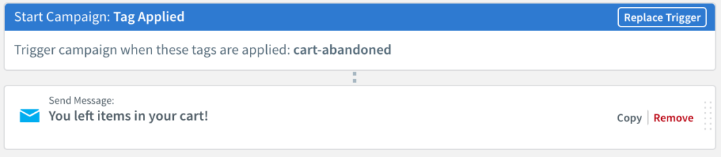 Cart Abandonment campaign workflow