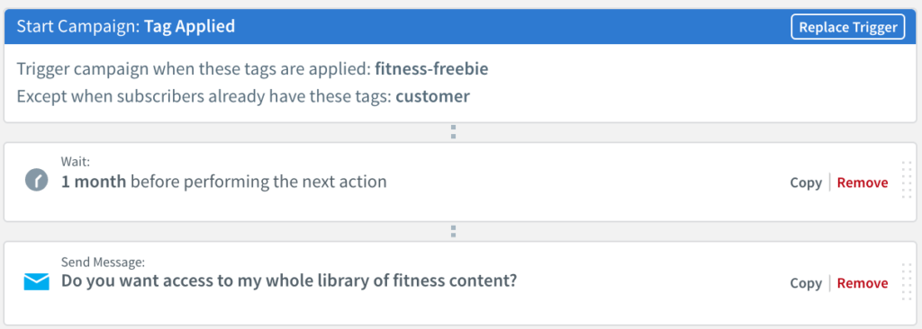 Fitness upsell workflow
