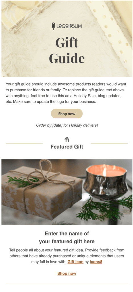 Professional happy holidays email template