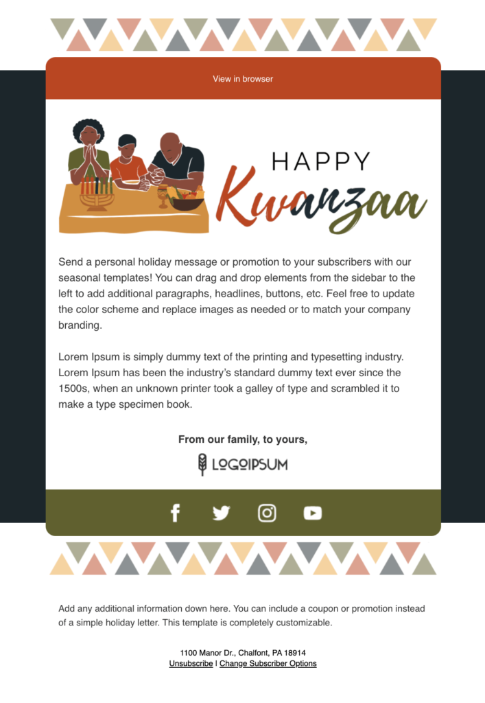 Templat email Kwanzaa