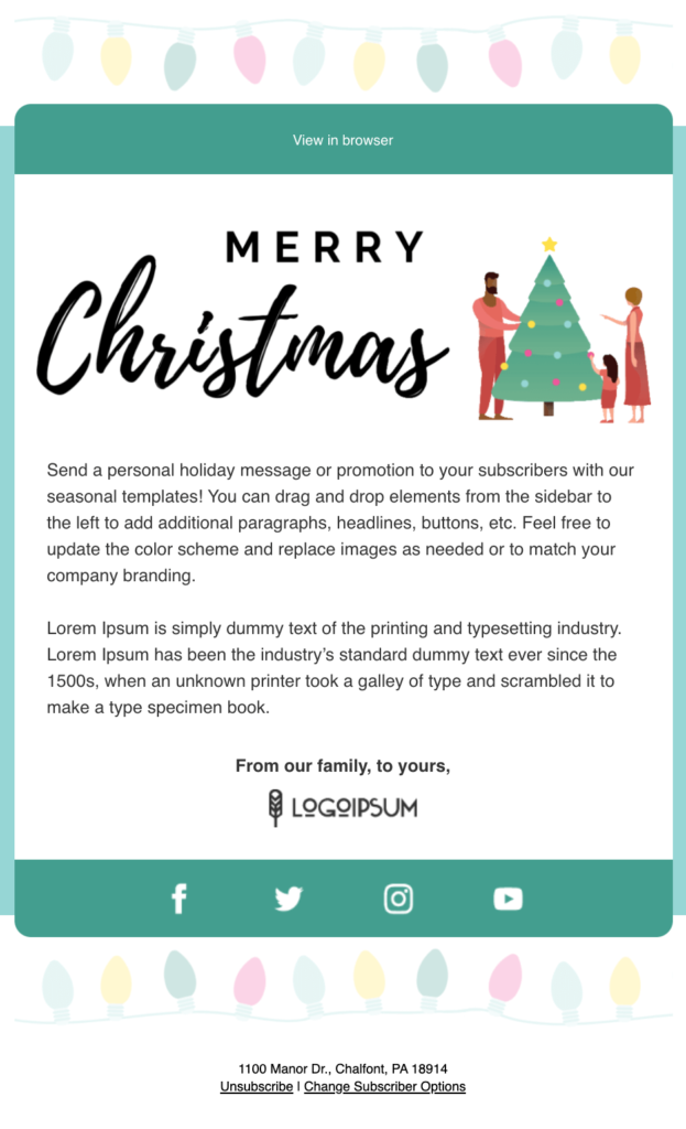 Christmas email templates that you can get for free with an AWeber account
