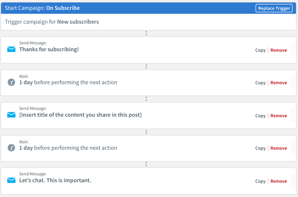 Welcome series workflow