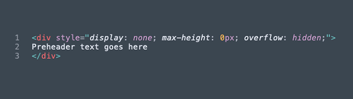 hidden preheader html text code