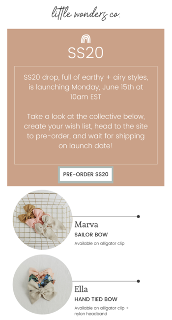 Product launch email