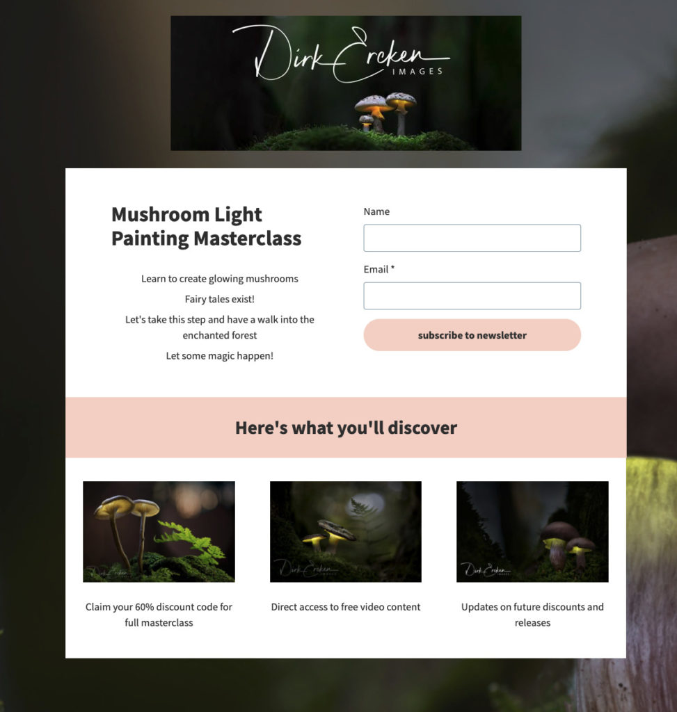 landing page that grabs visitor's attention