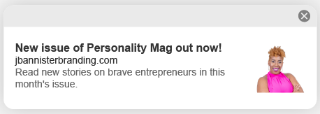 An example of a web push notification someone might get that says "Read new stories on brave entrepreneurs in this month's issue."