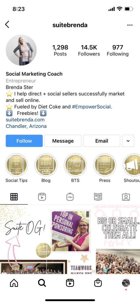 Using freebies to encourage Instagram followers to join email list