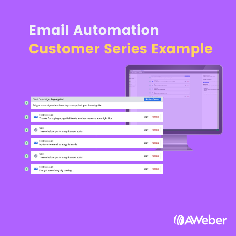 how to set up email automation for a customer series