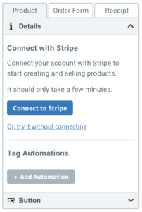 Popup in AWeber's platform showing how to connect to Stripe