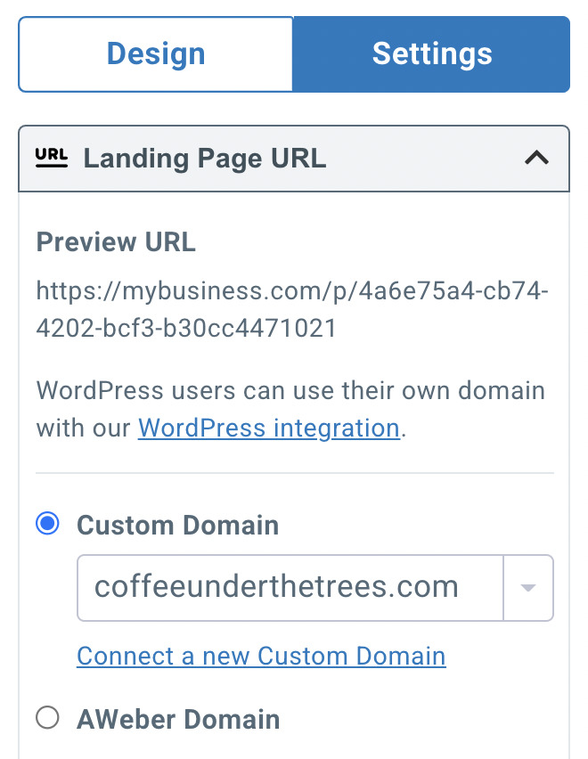 Connecting your domain to your landing page.