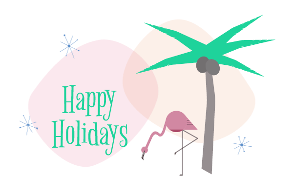 Happy Holidays GIF with Flamingo