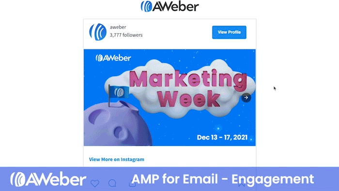 AMP for Email example for Twitter post likes