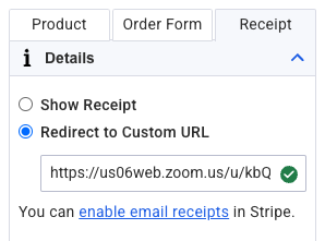 How to redirect to a custom URL after a purchase.